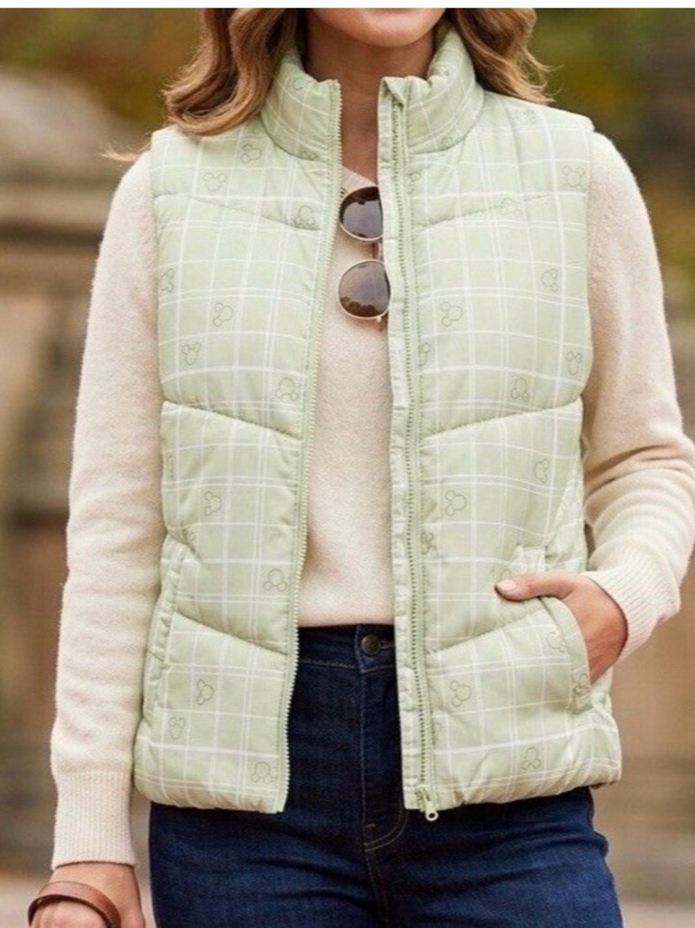 Disney Mickey Mouse Green Quilted Puffer Vest -Women size 3x